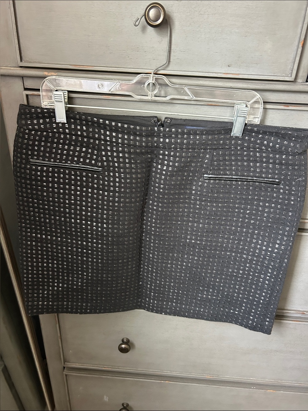 GAP Black Mini Skirt with Silver Dot Texture